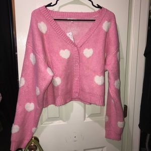 Pink heart cardigan